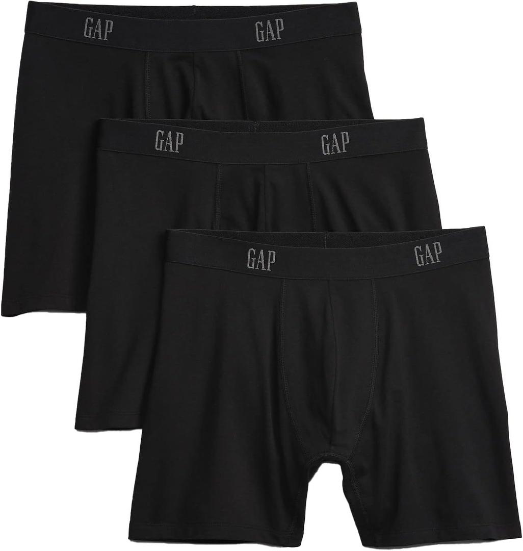 GAP Men's 3-pack Boxer Brief Underpants Underwear (Large, True Black)