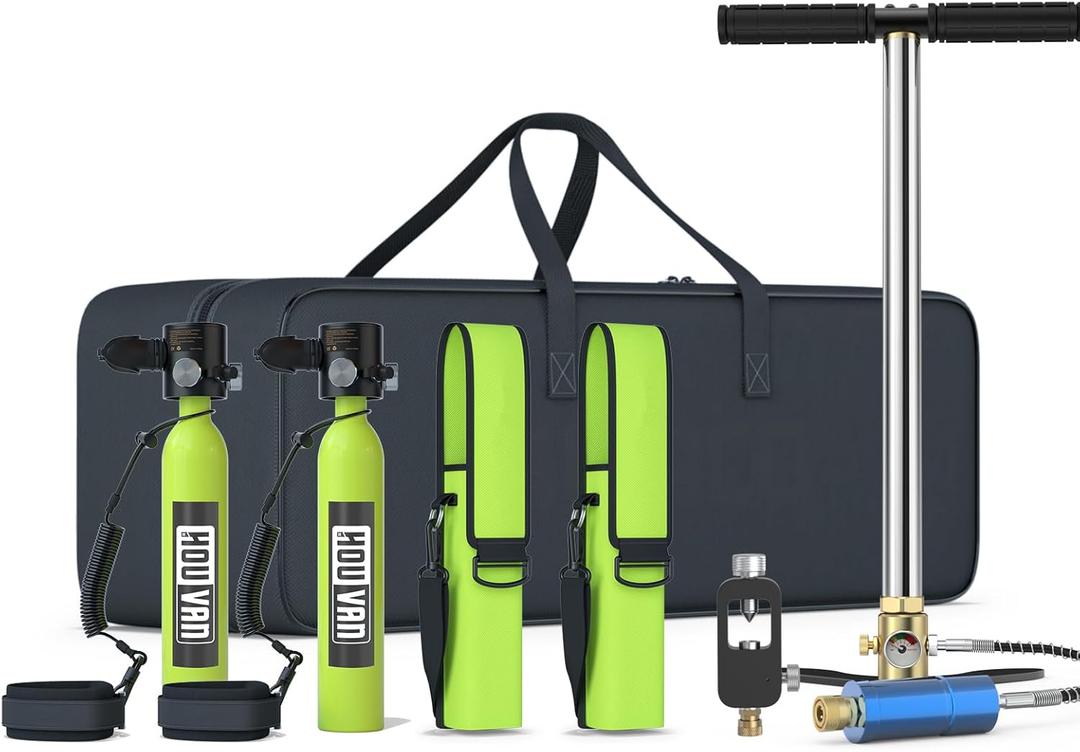 Mini Scuba Tank S300 Scuba Tank 0.5L Capacity Up to Support 10 Minutes Breathing Diving Tank Portable Pony Bottle for Underwater Shooting/Underwater Rescue Reusable Backup Air Tanks