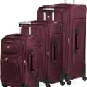 SWISSGEAR Sion Softside Expandable Spinner Luggage Durable Lightweight Travel Suitcase, Merlot, 3-Piece Set (21/25/29)