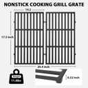 Utheer 7637 Cast Iron Grill Grates Replacement Parts Compatible with Weber Spirit 200 and Spirit II 200 Series E210 E215 E220 S210 S215 S220, 17.5 x 10.2 Inch Cooking Grates, 2 Pack