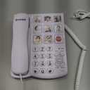 Uvital Big Button Phone for Seniors, Corded Landline Phone with 9 One-Touch Dialing Big Buttons, Hands-Free Calling, Loud Ringer, Easy to Use for Visually Impaired Telephone for Seniors (01-Button White)