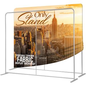 7.5x10 FT Tension Fabric Display Backdrop for Trade Show Booth, Stand Holder Backdrop Portable Aluminum Double-sided for Exhibition, Weddings, Events, - Stand Only