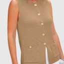 PRETTYGARDEN Women's 2026 Spring Sweater Vest Sleeveless Button Down Knit Cardigan Tank Tops Summer Business Casual Outfits (L)
