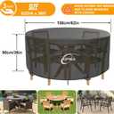 Kipiea Round Patio Table cover Waterproof, Heavy-Duty Round Patio Furniture Covers, No Tears Anti UV No Fading (62" Dia x 36" H)