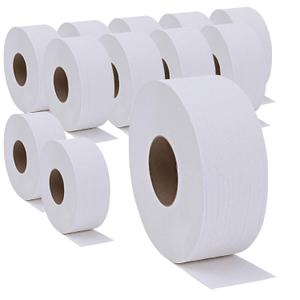 Genuine Joe Jumbo Roll Bath Tissue, 2-Ply, 3.25" x 650', Pack of 12