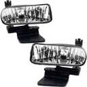 Fog Lights Compatible With 1999-2002 Silverado 1500 2500/2000-2006 Suburban/Tahoe Front Bumper Lights Assembly Halogen Bulbs Clear Lens