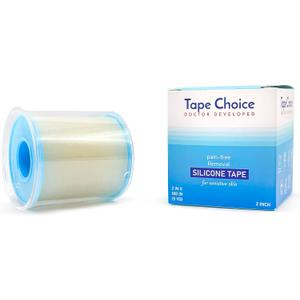 Silicone Tape for Skin Medical Silicone Tape Silicone Skin Tape Soft Silicone Tape Hypoallergenic Tape for Sensitive Skin Pain-Free Removal Tape Secures Dressing 1 2" Wide (5.0ydx2.0in)