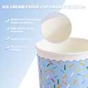 Lamosi Ice Cream Bowls Disposable - 100 Count - 11 oz Paper Ice Cream Sundae Cups, Party Supplies Food Containers for Dessert Snack Frozen Yogurt Soup