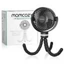 MOMCOZY Portable Stroller Fan, Use As Power Bank, 65H 12000mAh Battery Operated Fan Flexible Tripod Baby Car Seat Fans with Timming, Personal Mini Handheld/Desk/Small Clip On Fans For Stroller
