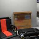 GREEN PARTY Stadium Seat for Bleachers Portable Outdoor Floor Folding Stadium Chair with Armrest, Back Support, Cup Holder, Mesh Bag and Hide Hooks (Black Red 2)