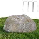 NUPICK Small Fake Rock Cover, Gray Artificial Landscape Rocks for Sprinkler Valves, 13"x10"x5" Lightweight & Durable Outdoor Decorative Stones for Garden, Pipeline, Patio, Poolside & Porch
