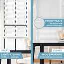 LEVOLOR Basics 2 Faux Wood Horizontal Blinds for Indoor Windows, 35 W x 64 H, Cordless Light Filtering Window Shade for Any Room, White