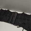 Dreay Black Women's Breathable Corset Top - Sexy See Through Mesh - Satin Overbust Lace Up - Waist Trainer for Women (Large)