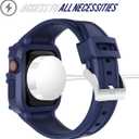 2 x T-ENGINE Band Compatible with Apple Watch SE Band 44mm Series 6 5 4 Series 3 42mm for Men and Women (Blue)