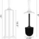 Stainless Steel Toilet Brush and Holder,Toilet Bowl Brush with Long Handle for Bathroom,Toilet Brushes-Space Saving,Covered Brush, Durable, Deep Cleaning,Splash Resistant (White)