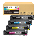 218X High Yield Toner Cartridge (No Chip) Replacement for HP 218X/218A to Compatible with HP Color Laser Jet Pro 3201dw MFP 3301cdw MFP 3301fdw MFP 3301sdw (4 BK/Y/C/M) W2180/2181/2182/2183X (No Chip)