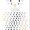 2026 Light Moon Phase Calendar (SHIPS FLAT) Hangable Lunar Wall Poster  Great as a Unique Gift, Moon Tracking, Décor & Art, Astrology  Celestial Calendar for Home & Office by Thankful Greetings