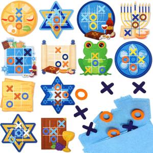 Capoda 24 Pack Passover Pesach Seder Tic Tac Toe Activity Strategic Board Set Passover Desk for Pesach Seder Jewish Festival Party Birthday Gift Supplies