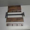 OROPY Coffee Mug Rack Wall Mounted, Rustic Wood Cups Rack with 12 Hooks and Storage Shelf, for Home Kitchen Display and Collection (Rustic Brown)