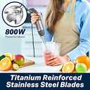 Mueller Multistick 5-in-1 Immersion Blender Handheld, 12 Speed Hand Mixer - Turbo Boost, Heaviest Duty Copper Motor, Titanium Blades Hand Blender, Milk Frother Wand, Whisk, Beaker, Chopper, Grey