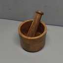 Samhita Handmade Acacia Wood Mortar and Pestle Perfect for Grinder for Herbs, Garlic, Walnut Spices & Kitchen Essentials Usage