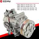 Cciyu Air Conditioning Compressor for Honda Civic/Civic del Sol 1.5L 1.6L 1992-1993 Replaces AC Compressor for Car 4 Grooves