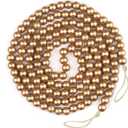 Christmas Wood Bead Garland Wooden Bead Garland for Christmas Tree Holiday Decoration (Gold)