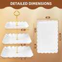 DIDROOM 10 Pack Dessert Table Display Set - 4 x Three-Tier Square Cupcake Stands and 6 x Serving Trays, Elegant Tableware for Cakes, Cupcakes, Pastries, and Snacks, Perfect for Parties (White)