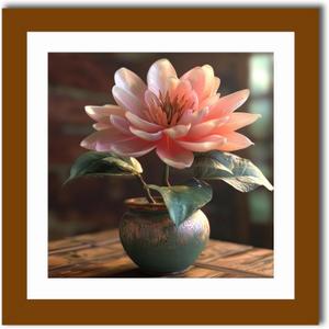 Betionol Diamond Painting Frames, Display 12x12in/30x30cm Diamond Painting Pictures or Photos, Brown Natural Solid Wood Picture Frame with Acrylic Protection Glass, Back Mat And Hanging Kit