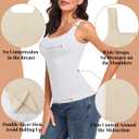 EUYZOU Women's Tummy Control Shapewear Tank Tops Seamless Square Neck Compression Tops Slimming Body Shaper Camisole (XL)