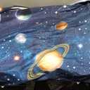 Frienda Galaxy Loft Bed Tent Curtain Set 75 x 36 x 41.5 Inches Space Bunk Bed Tent with String Light Galaxy Blackout Curtains Decoration for Home Bedroom Dorm Privacy Protection Decoration