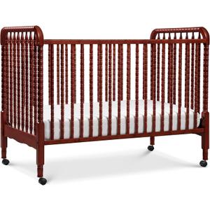 DaVinci Jenny Lind 3-in-1 Convertible Crib in Rich Cherry, Removable Wheels, Greenguard Gold Certified