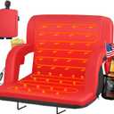 HOPERAN Heated Stadium Seats for Bleachers with Back Support Wide Cushion, Extra Portable Bleacher Seat Foldable Stadium Chair, USB 3 Levels of Heat, Pockets for Outdoor Indoor Sports 25" Red 1pc