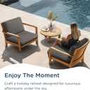 Codi Patio Chair Cushions 22x22x3.5 Inch - Deep Seat Replacement Cushion Set, Waterproof Linen Fabric, Fade Resistant for Garden and Backyard, Grey