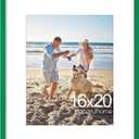 decorUhome 16x20 Picture Frame, Display Pictures 11x14 with Mat or 16x20 without Mat, Wall Hanging Poster Frame, Green, 1 Pack