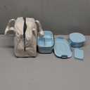 Insulated Bento Box with Thermo, 18/8 Stainless Steel Lunch Box, Bento Box for Adults and Kids with PP5 Containers, Food Containers with Bag for Office or School, Blue