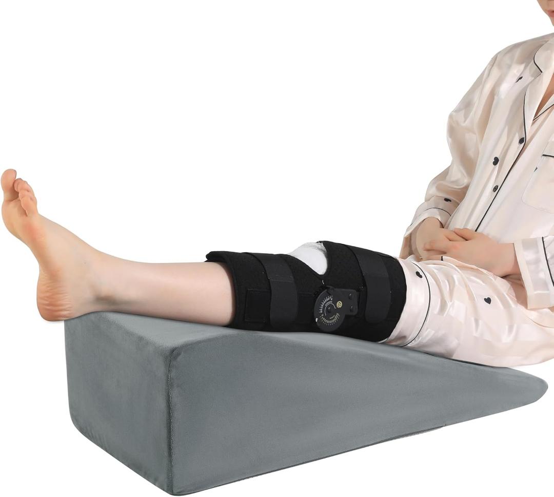 ROYALAY Leg Elevation Pillows for After Surgery, Knee Surgery Recovery Equipment with Handle, Leg Lifter Blood Circulation, Knee Replacement Recovery Aids for Hip Foot Ankle, Single (29.5*13*9.5in)