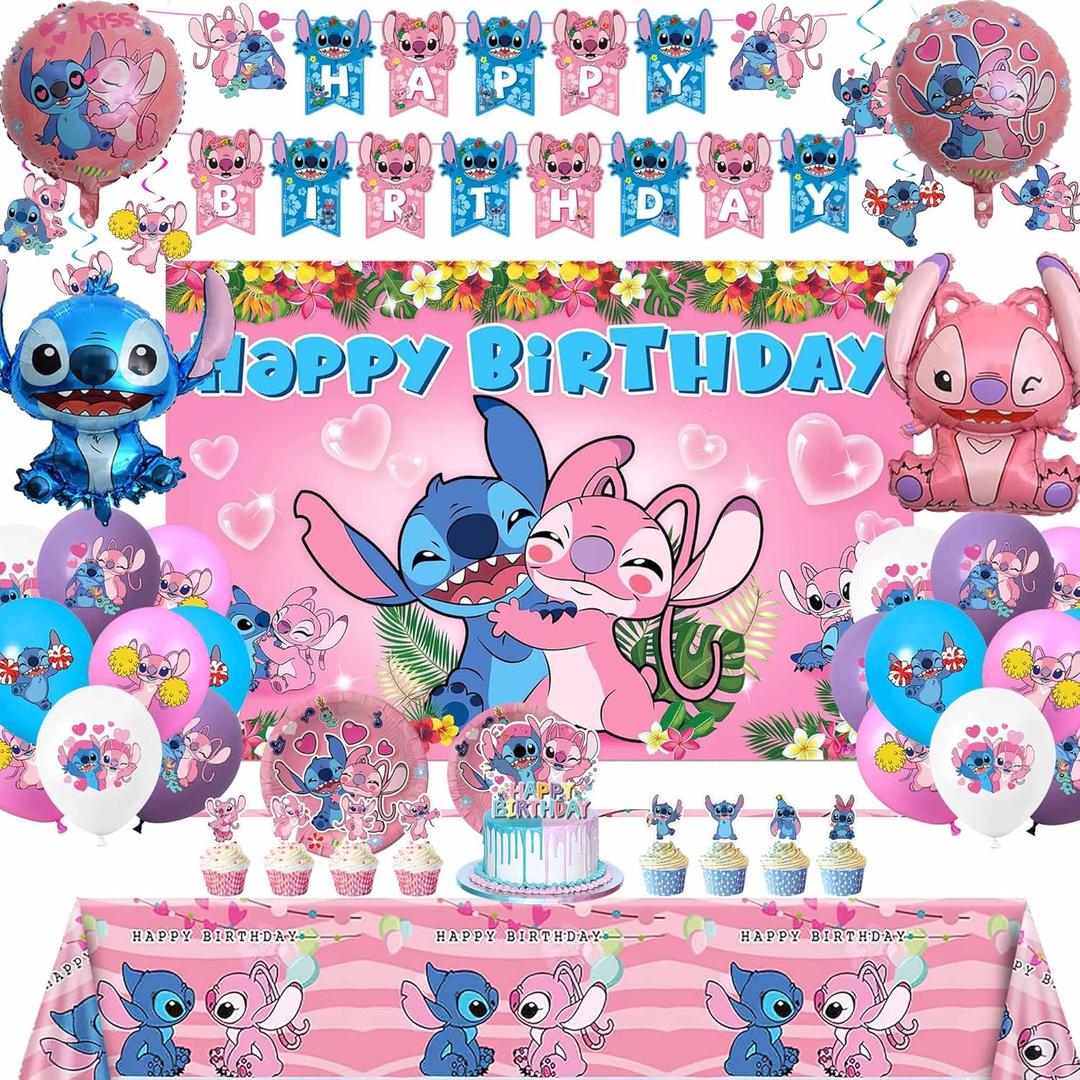Birthday Party Decorations Kit, Includes Banner Foil Balloons Tablecloth Backdrop Cake Plates Napkins Adult Themed Party Supplies