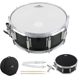 EASTROCK Snare Drum 14X5.5 Inches for Student Beginners with Gig Bag, Drumsticks, Drum Keys, Coated Material Drum Head, Wood Grain Finish