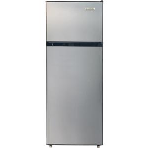 Frigidaire, 2 Door Apartment Size Refrigerator with Freezer, 7.5 cu ft, Adjustable Spill-Proof Shelves, Crisper Bins, Platinum Silver, Garage Ready
