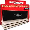 Super Sliders 4-Pack  2.5" x 9" Heavy-Duty Furniture Sliders for Carpet  Reusable Plastic Sliders for Moving Couches, Tables, Appliances & More  Effortless Furniture Movers