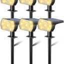 Kaxiida Solar Lights Outdoor Waterproof IP68, 3 Lighting Models Solar Powered Spot Lights Outdoor, 56LED Light Dusk to Dawn for Yard Patio Garden Pathway Landscape Lighting (Warm White)