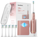 Aquasonic Vibe Series PRO Ultra-Whitening Electric Toothbrush 5 Modes & Smart Timers UV Sanitizing Base ADA Accepted 