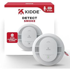 Kidde, 20SA10, Hardwired Smoke Detector, 10-Year Battery Backup, Interconnectable, LED Warning Light Indicators