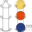 Menkxi 2 Pcs Plate Rack for Wall Vertical Vintage Wall Plate Holder Decorative for Display Hanger Brackets Mount Rack Arts with Screw and Nut Fittings for Display Dishes Picture Frame(3 Tier,Black)