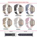 Smart watch band for women lady's strap waterproof dressy diamond Bling silicone iwatch band ultra2 42mm 44mm 45mm 46mm 49mm wristbands lightweight replacement band 10/9/8/7/6/5/4 blue 38mm 40mm 41mm