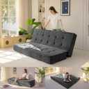 MAXYOYO 8" Full Size Futon Mattress with Handles, Tufted Folding Couch Bed(Frame Not Included), Versatile Folding Mattress for Floor Sleeping, Living Room & Guest Room, Dark Grey
