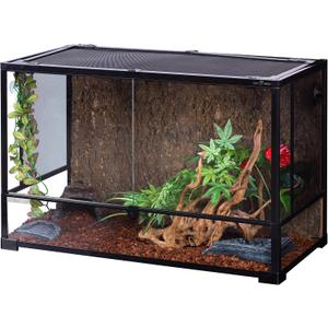 REPTI Zoo 67 Gallon Reptile Glass Terrarium, Double Hinge Door Reptile Tank, Side/TOP Screens Ventilation Reptile Terrarium Reptile Enclosure, 36" x 18" x 24" Gecko Tank (Knock-Down) (RK0120N)