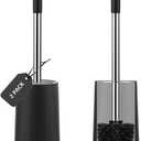 SetSail Toilet Brush, Compact Size Toilet Bowl Brush and Holder Toilet Brushes for Bathroom with Stainless Steel Handle Toilet Cleaner Brush with Durable Scrubbing Bristles, 2 Packs (Black)