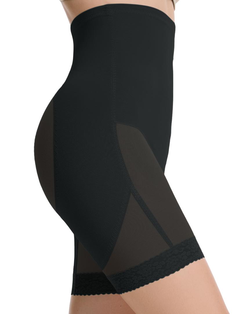 QIJ Shapewear for Women High-Waisted Tummy Control Shorts Shapewear, Butt Lifter, No Roll Body Shaper Panty Black (Black, M)